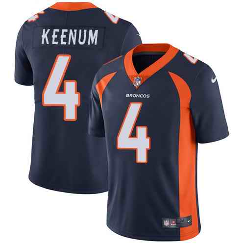 Nike Men & Women & Youth Broncos 4 Case Keenum Navy Alternate NFL Vapor Untouchable Limited Jersey,We sell and wholesale Nike Men & Women & Youth Broncos 4 Case Keenum Navy Alternate NFL Vapor Untouchable Limited Jersey on line form chian!